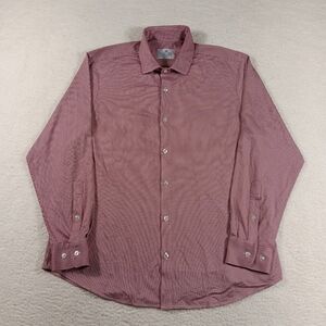 Mizzen Main Shirt Mens Large Red Standard Fit Button Up Performance Gingham